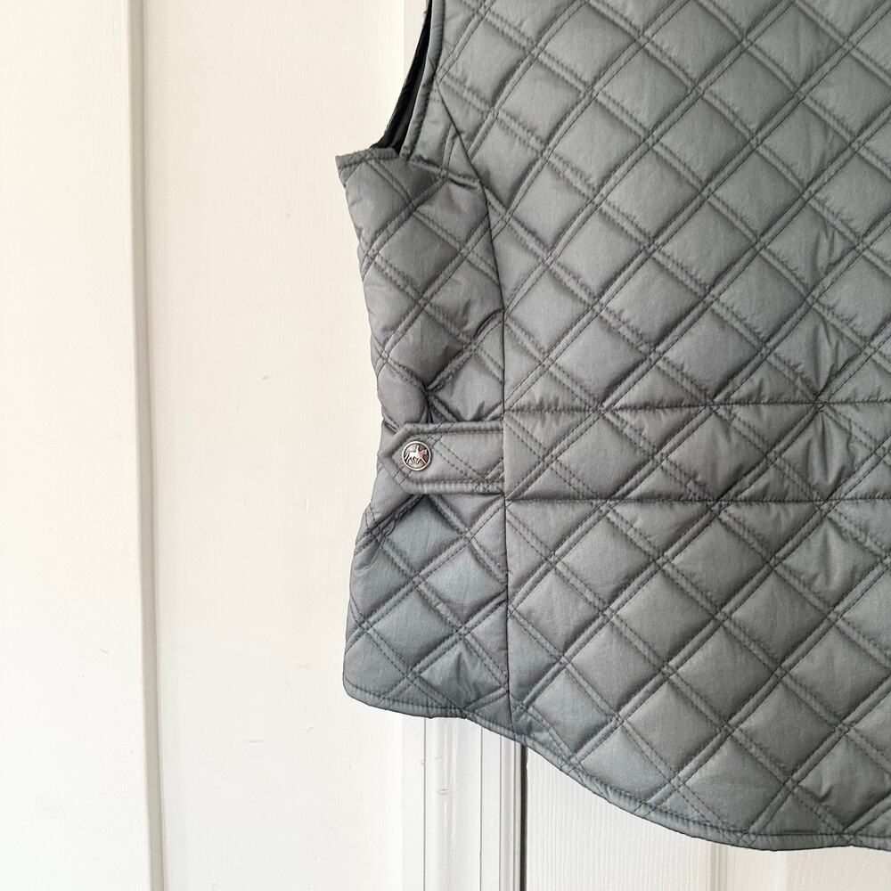 Pikeur Silver Grey Quilted Equestrian Preppy Riding Full Zip Vest Women 10 - Picture 11 of 12